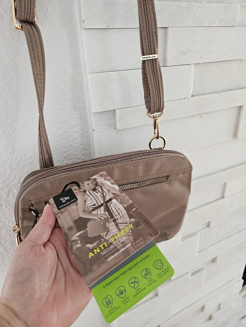 Travelon Anti-Theft Classic Convertible Crossbody Sable - Picture 9 of 12